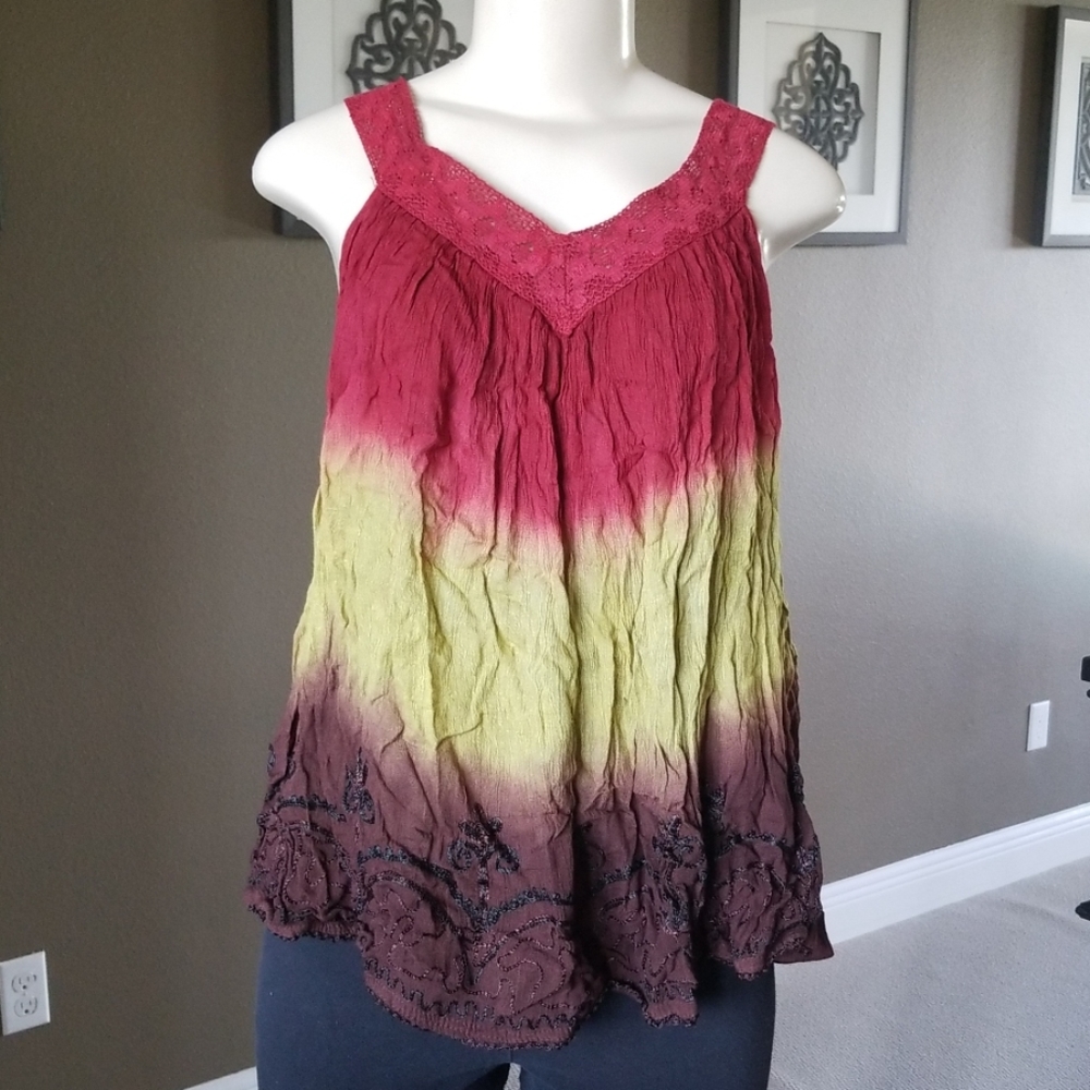 Tie Dye Tank Top Flowy Tunic
